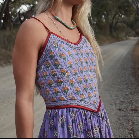 SOLD OUT 💜The Outlaw Dame sz Small, smocked maxi dress - Picture 3 of 10